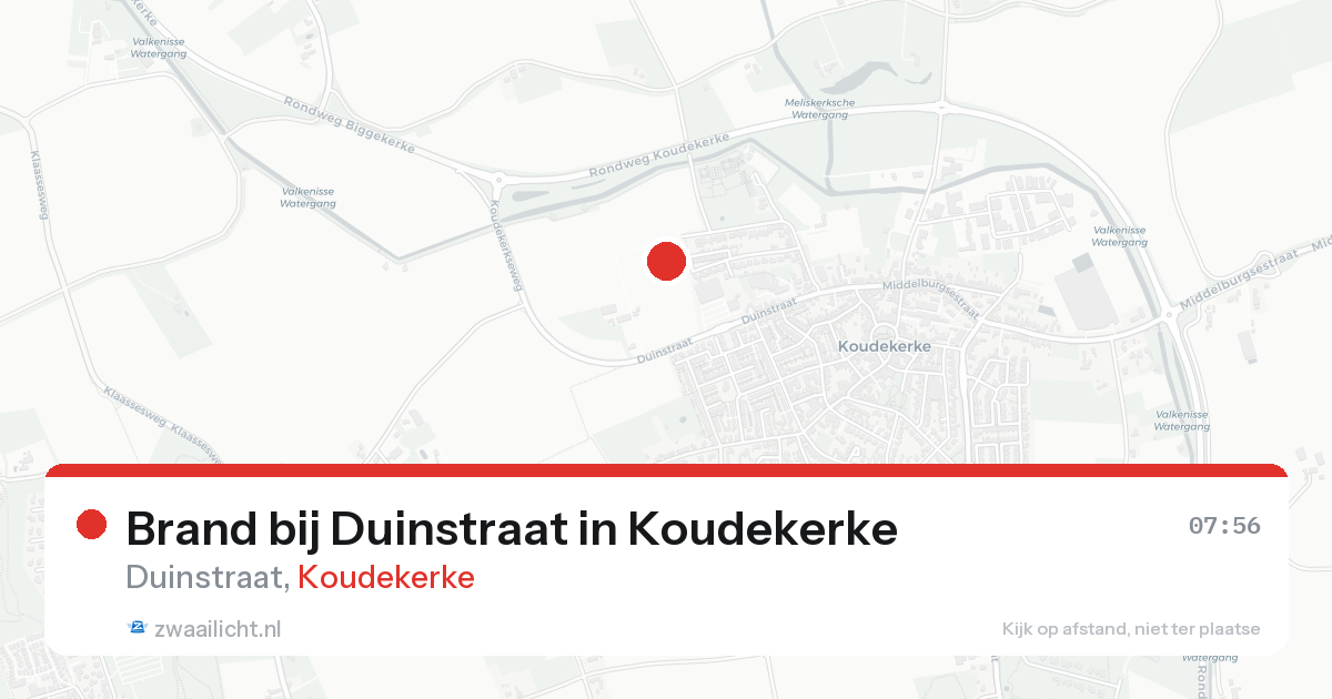 Brand bij Duinstraat in Koudekerke — 18 aug 2026