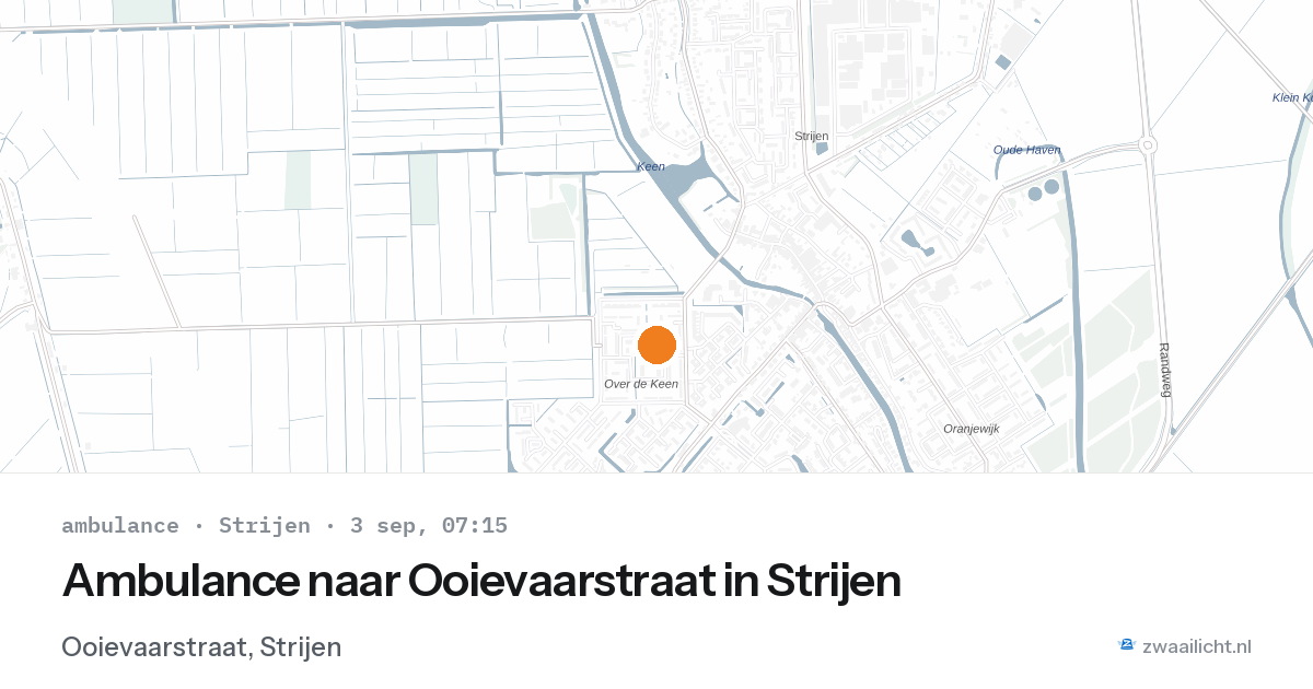 Ambulance naar Ooievaarstraat in Strijen — 3 sep 2026