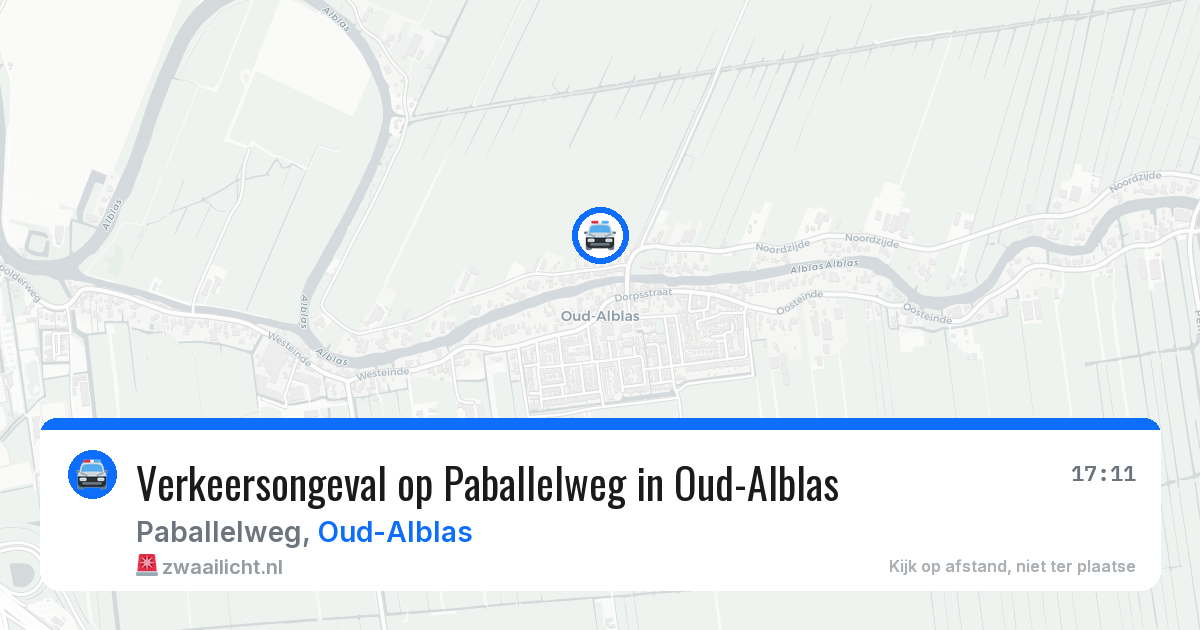 Verkeersongeval op Paballelweg in Oud-Alblas — 1 jul 2026