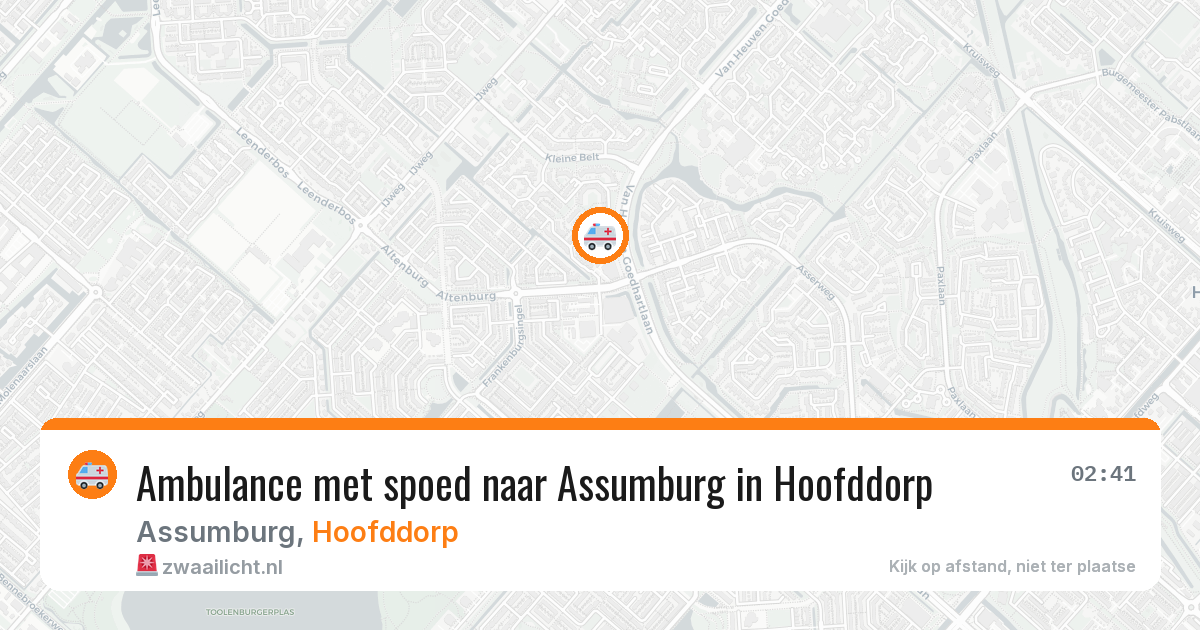 Ambulance met spoed naar Assumburg in Hoofddorp — 8 aug 2026