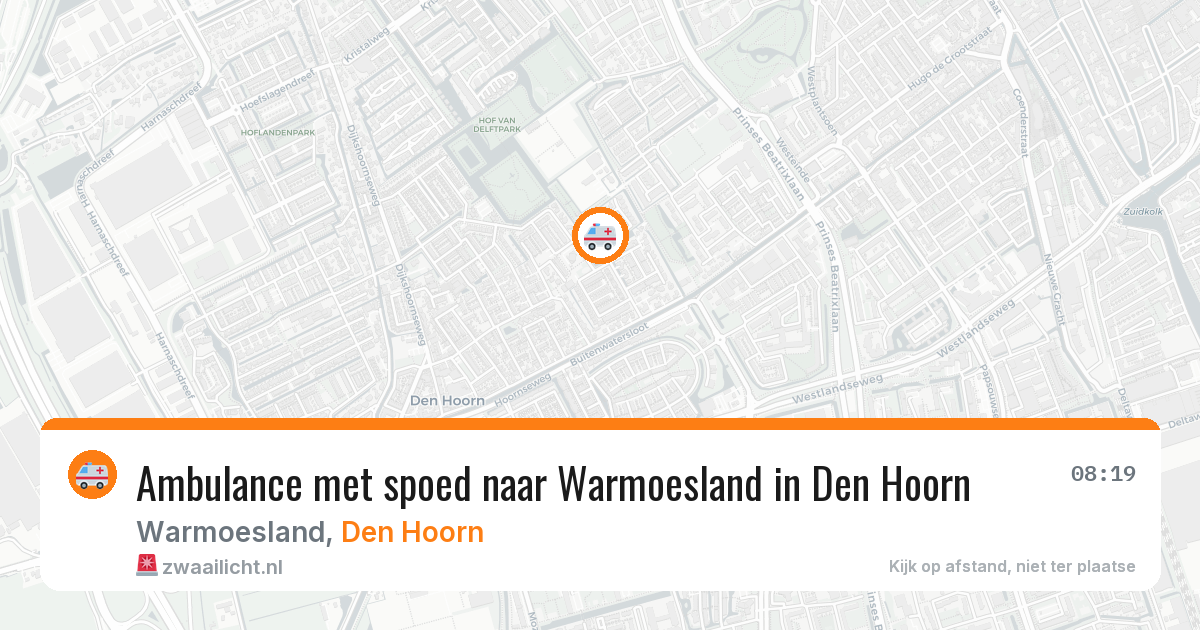 Ambulance met spoed naar Warmoesland in Den Hoorn — 1 jul 2026