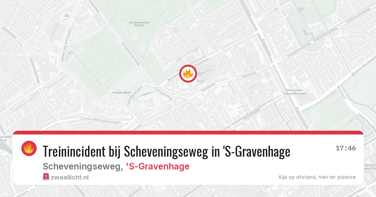 Treinincident bij Scheveningseweg in 'S-Gravenhage — 25 mei 2026