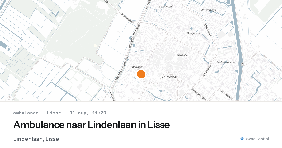Ambulance naar Lindenlaan in Lisse — 31 aug 2026