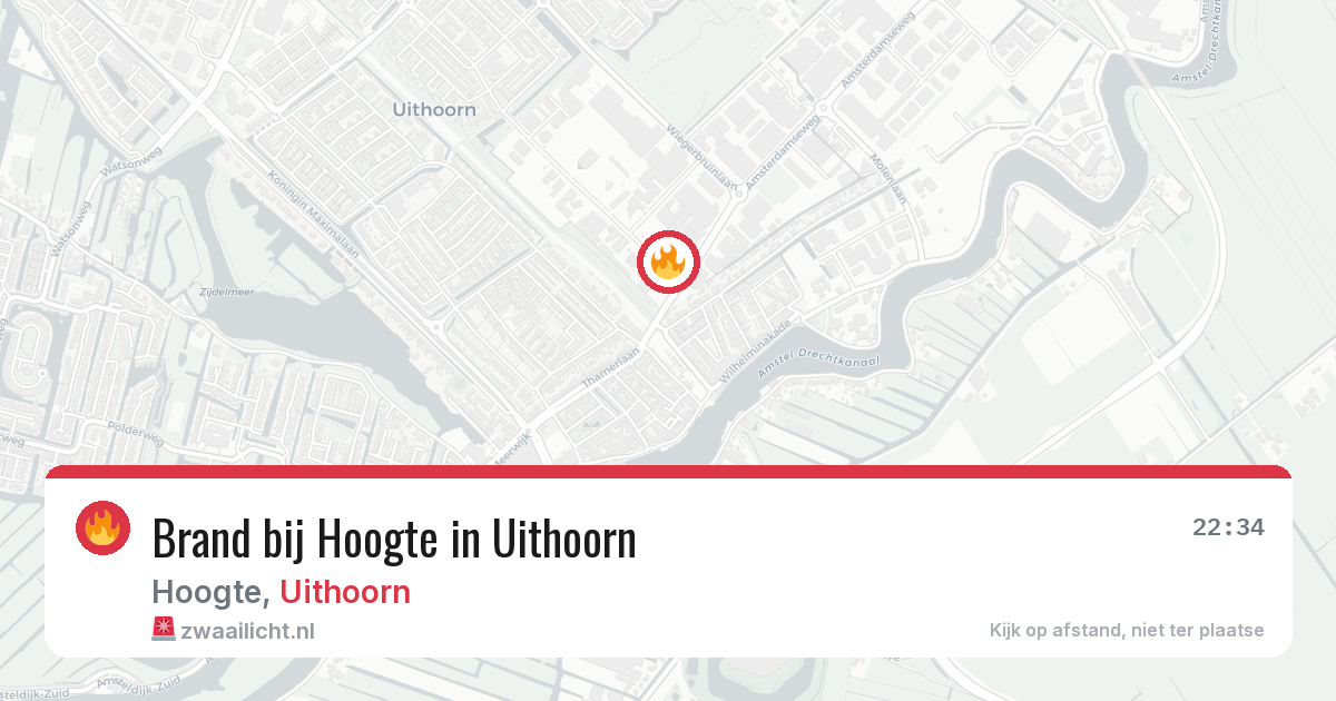 Brand bij Hoogte in Uithoorn — 16 jun 2026