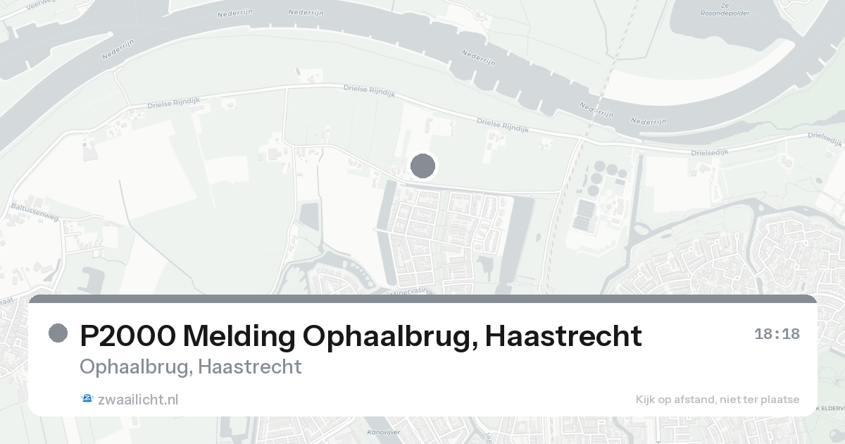 P2000 Melding Ophaalbrug, Haastrecht — 15 aug 2026