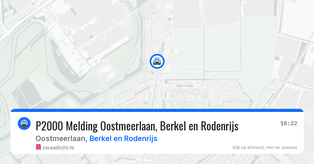 P2000 Melding Oostmeerlaan, Berkel en Rodenrijs — 3 aug 2026