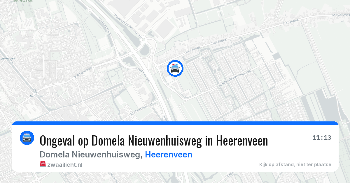 Ongeval op Domela Nieuwenhuisweg in Heerenveen — 22 jul 2026