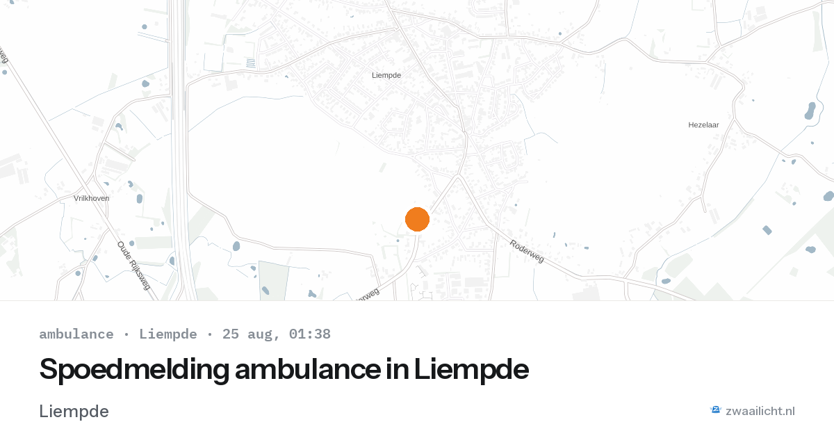 Spoedmelding ambulance in Liempde — 24 aug 2026