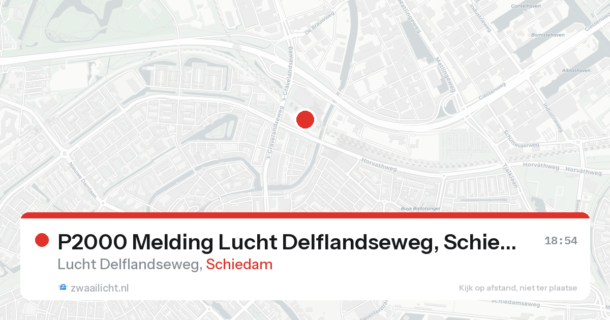 P2000 Melding Lucht Delflandseweg, Schiedam — 7 feb 2026