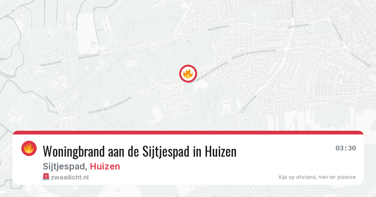 Woningbrand aan de Sijtjespad in Huizen — 28 jun 2026