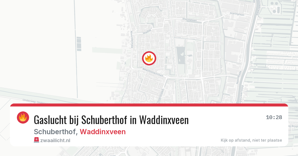 Gaslucht bij Schuberthof in Waddinxveen — 2 aug 2026