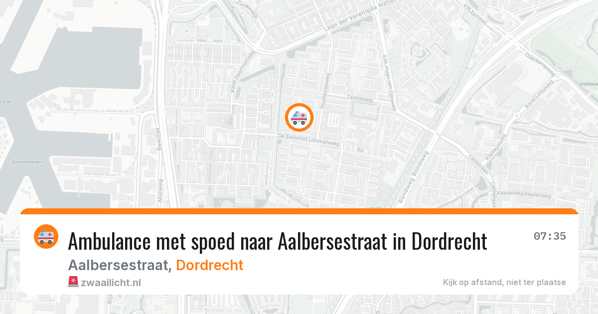 Ambulance met spoed naar Aalbersestraat in Dordrecht — 30 mei 2026