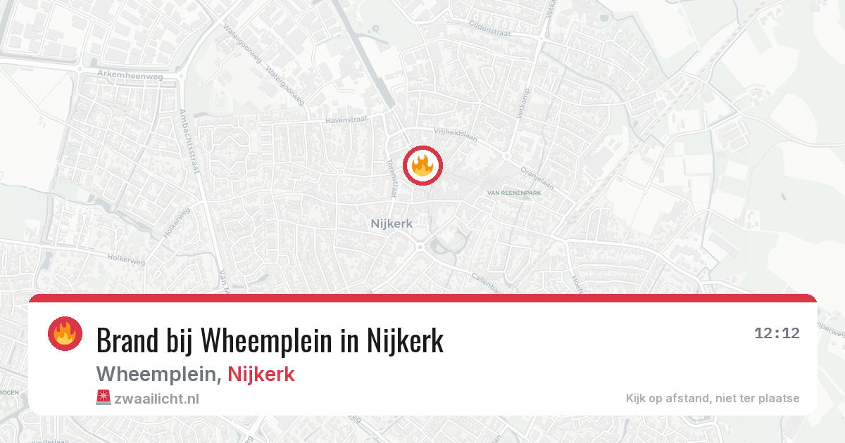 Brand bij Wheemplein in Nijkerk — 14 aug 2026