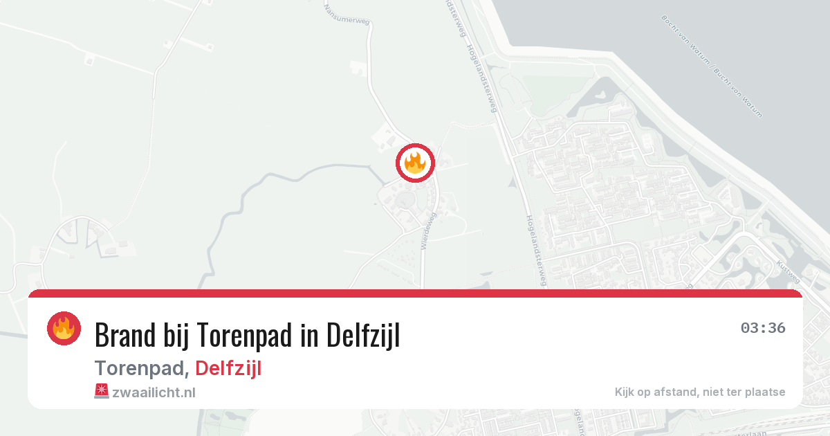 Brand bij Torenpad in Delfzijl — 13 jun 2026