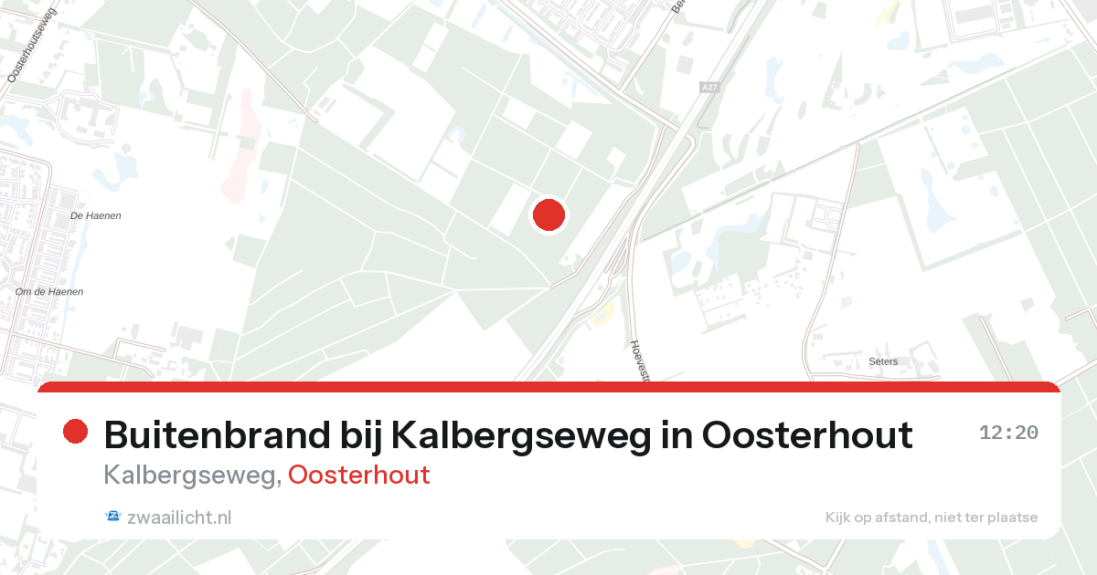 Buitenbrand bij Kalbergseweg in Oosterhout — 29 apr 2026