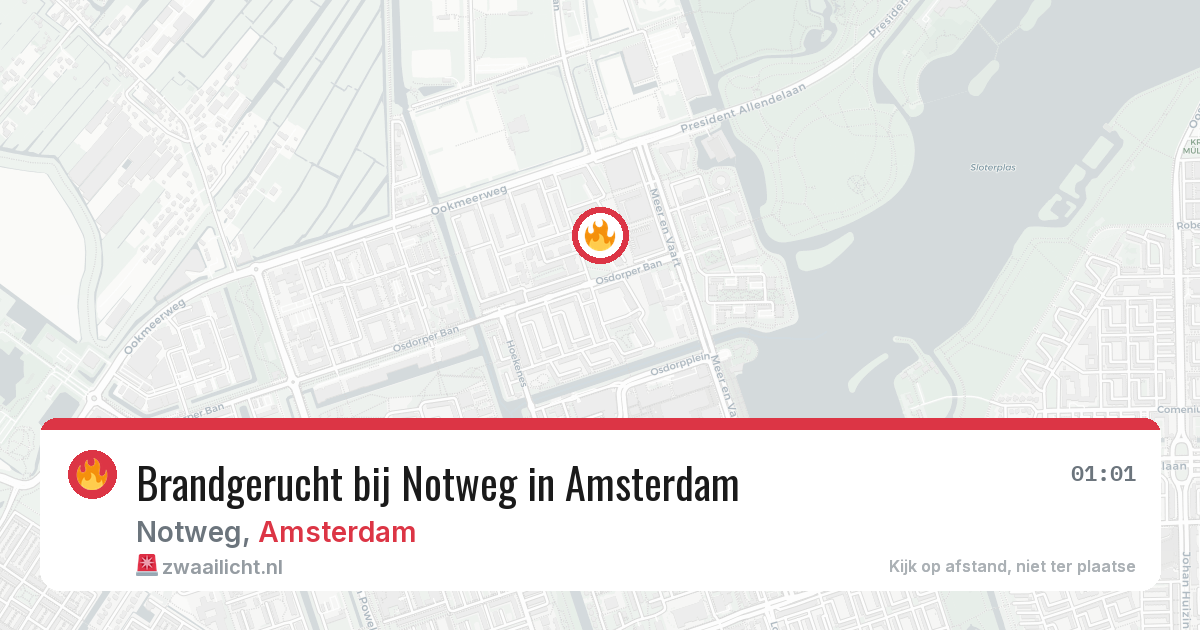 Brandgerucht bij Notweg in Amsterdam — 21 mei 2026