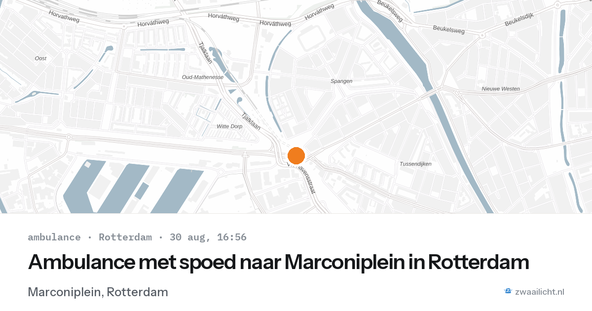 Ambulance met spoed naar Marconiplein in Rotterdam — 30 aug 2026