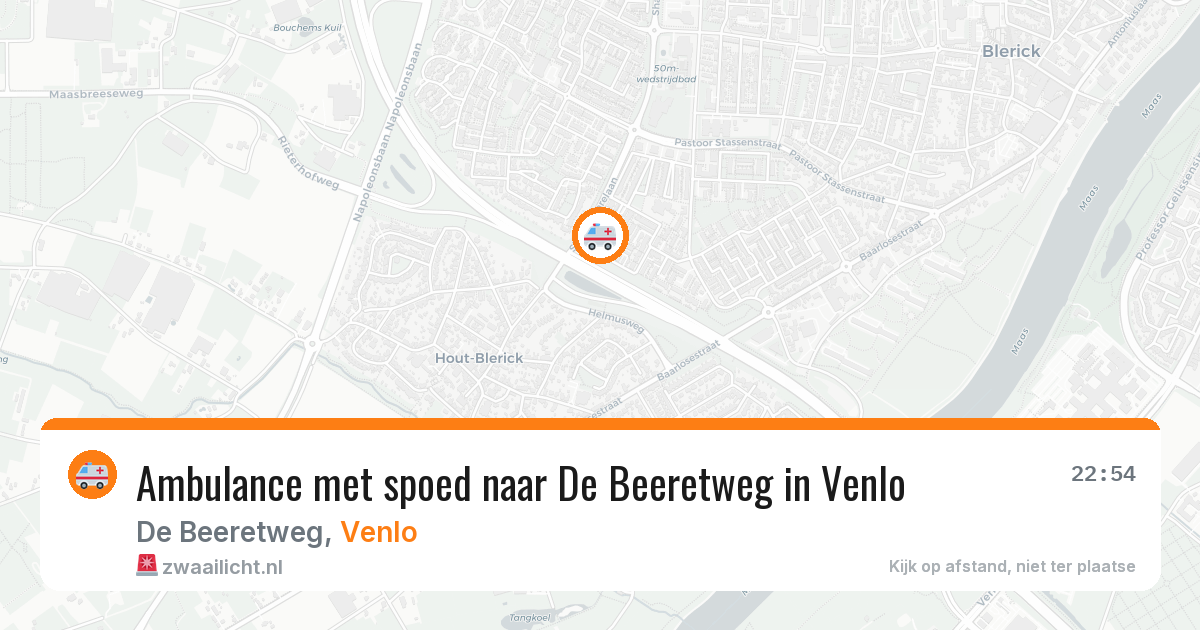 Ambulance met spoed naar De Beeretweg in Venlo — 30 jul 2026