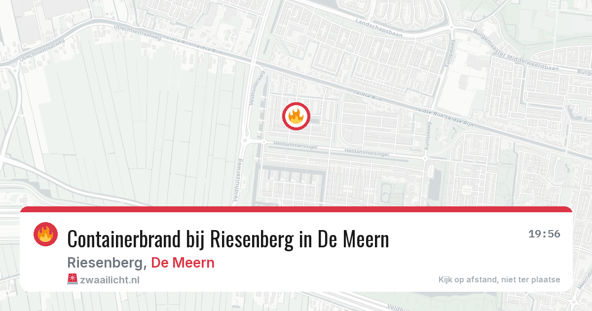 Containerbrand bij Riesenberg in De Meern — 13 aug 2026