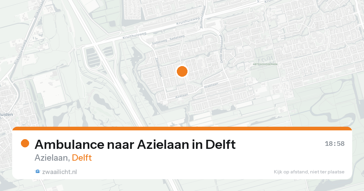 Ambulance naar Azielaan in Delft — 17 aug 2026