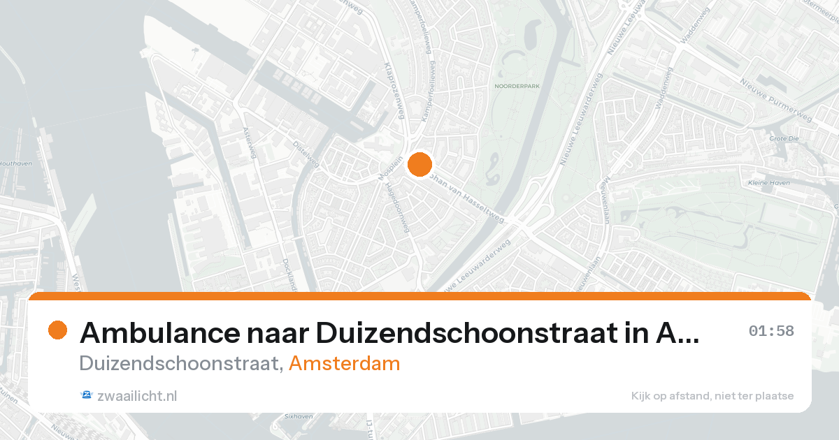 Ambulance naar Duizendschoonstraat in Amsterdam — 17 aug 2026