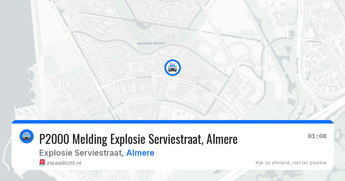 P2000 Melding Explosie Serviestraat, Almere — 31 mrt 2026