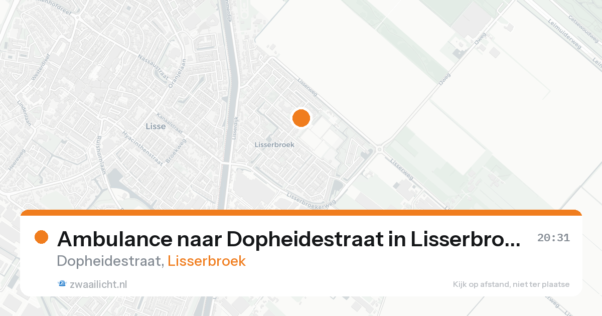 Ambulance naar Dopheidestraat in Lisserbroek — 17 mei 2026
