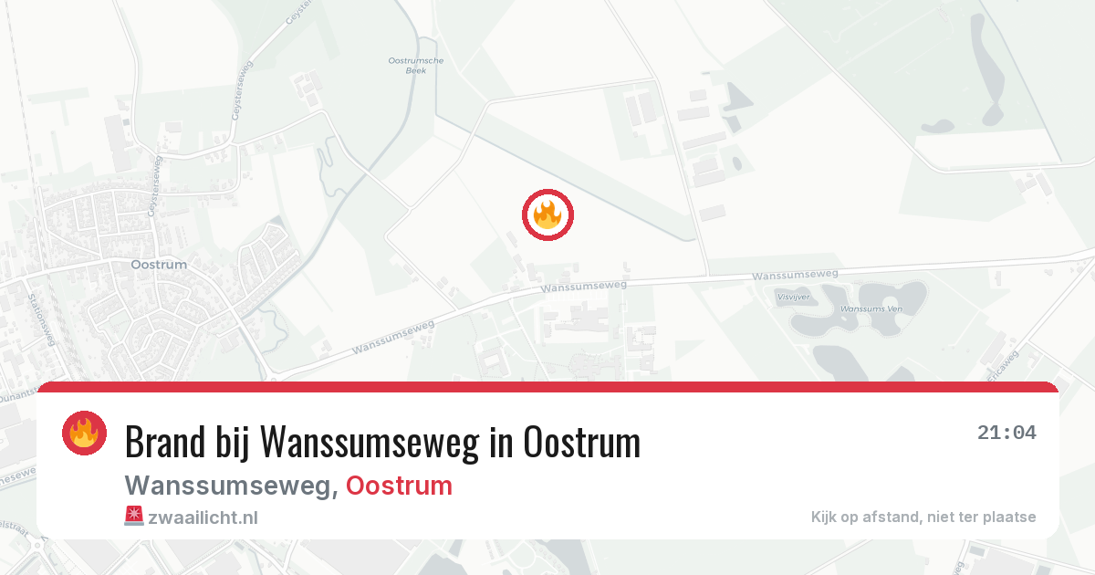 Brand bij Wanssumseweg in Oostrum — 1 aug 2026
