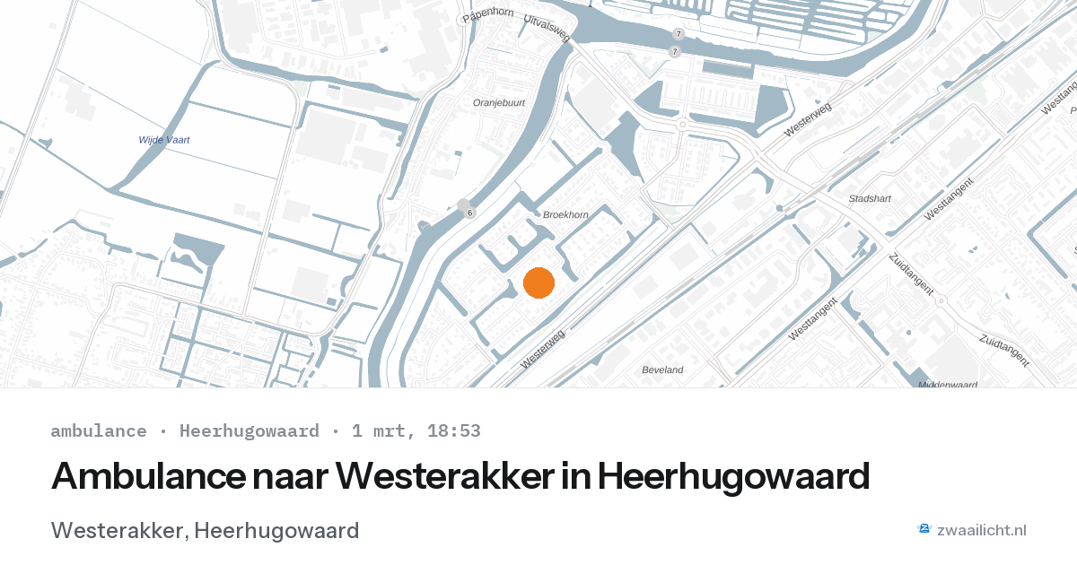 Ambulance naar Westerakker in Heerhugowaard — 1 mrt 2026
