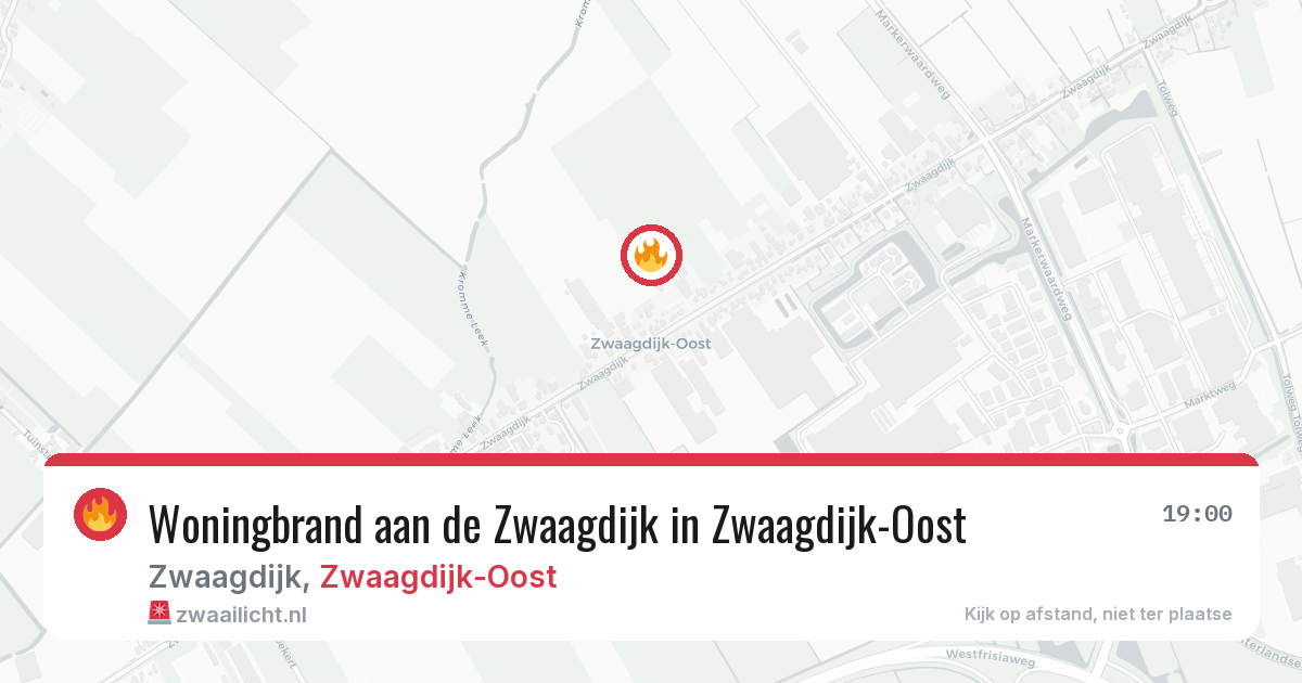 Woningbrand aan de Zwaagdijk in Zwaagdijk-Oost — 19 mrt 2026