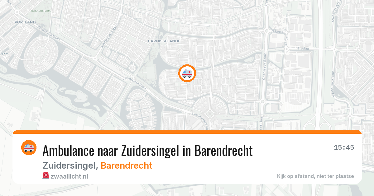 Ambulance naar Zuidersingel in Barendrecht — 25 mei 2026