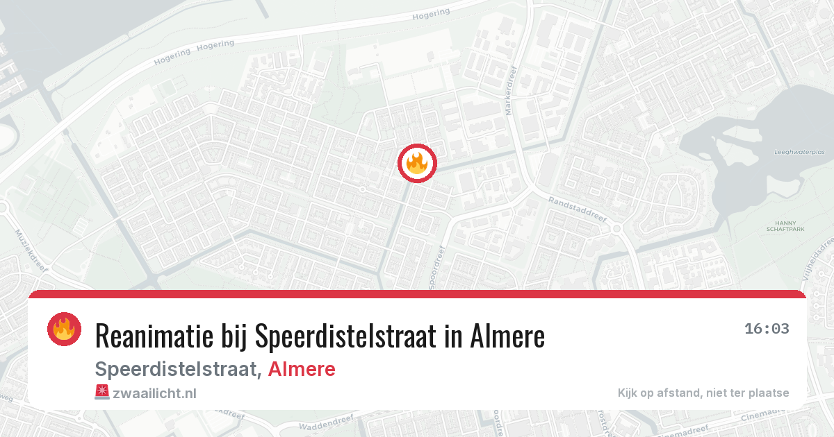Reanimatie bij Speerdistelstraat in Almere — 3 mei 2026