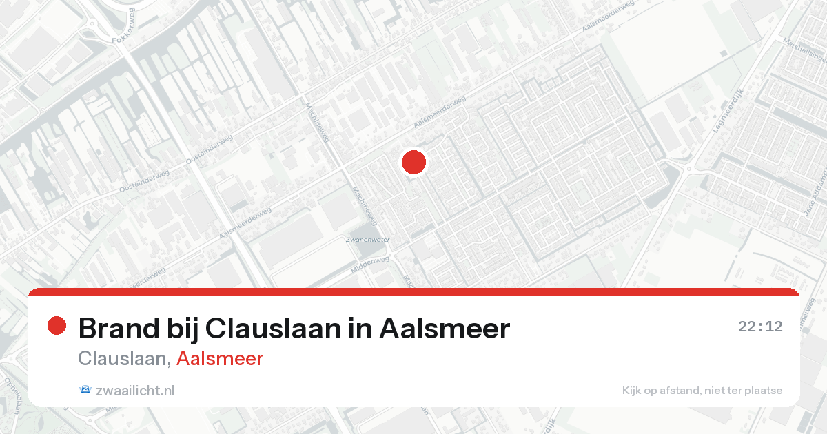 Brand bij Clauslaan in Aalsmeer — 25 mei 2026