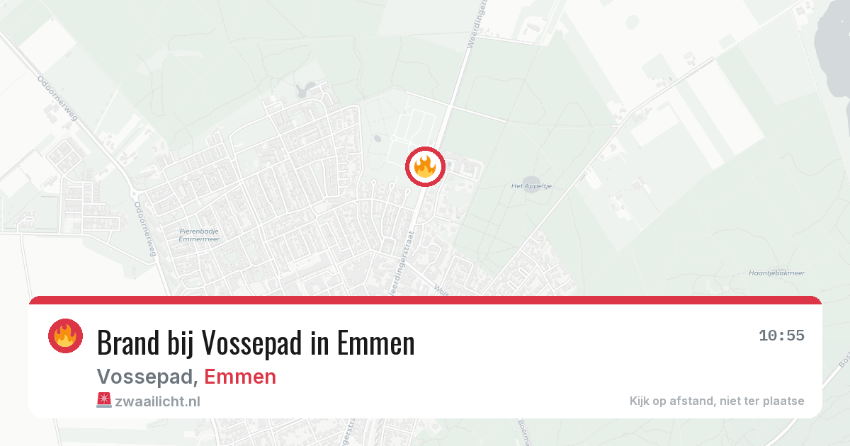 Brand bij Vossepad in Emmen — 28 jun 2026