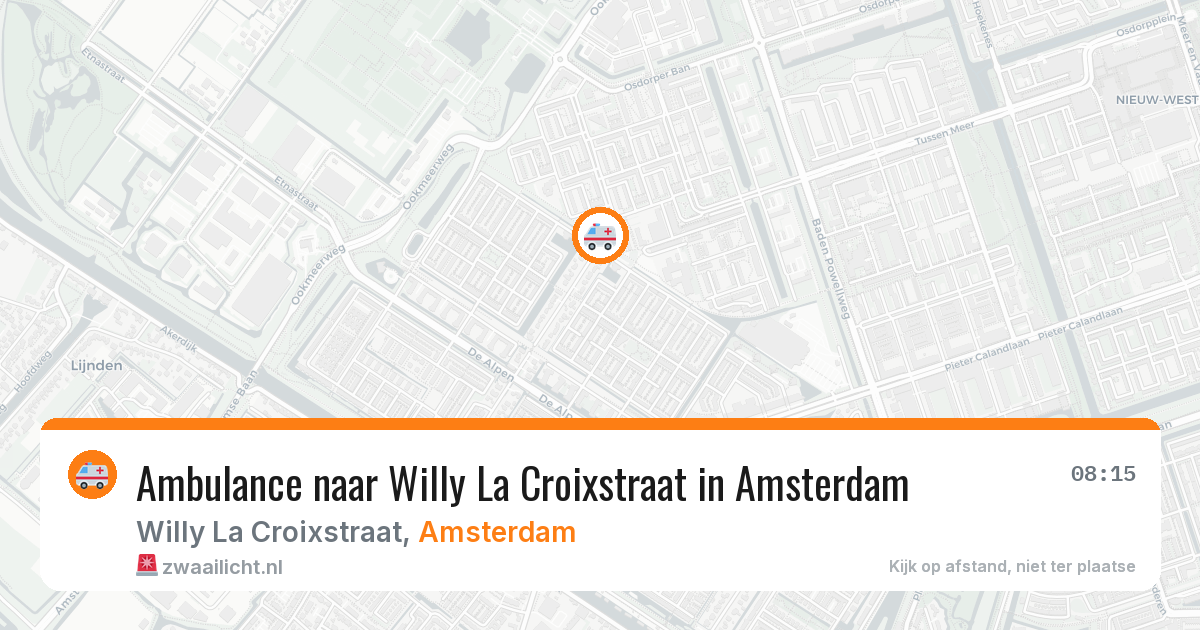 Ambulance naar Willy La Croixstraat in Amsterdam — 31 mei 2026