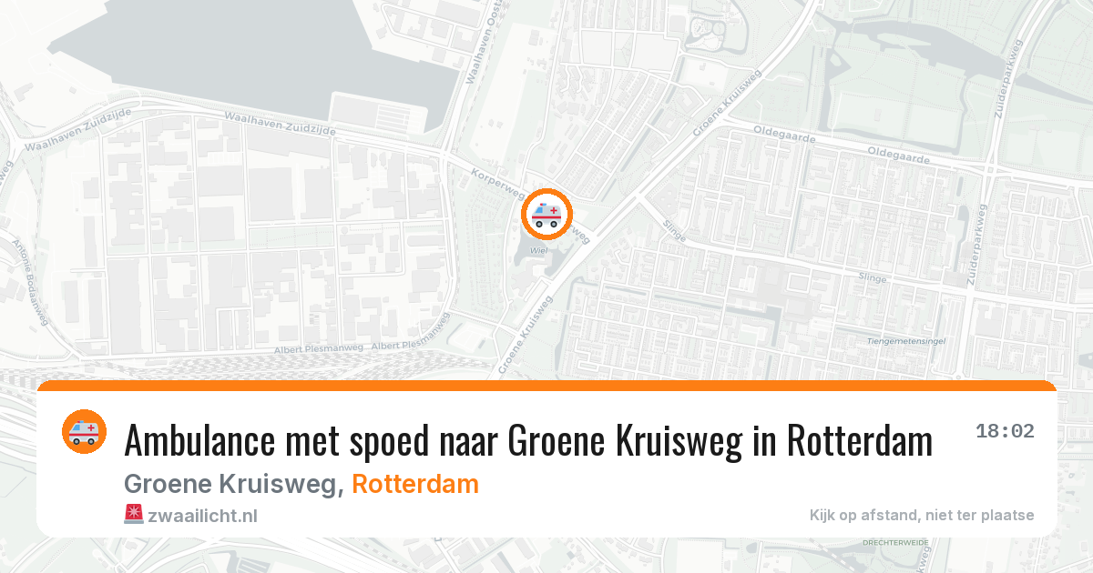 Ambulance met spoed naar Groene Kruisweg in Rotterdam — 13 aug 2026