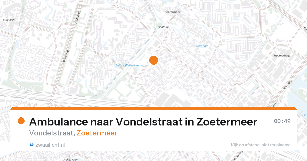 Ambulance naar Vondelstraat in Zoetermeer — 27 aug 2026