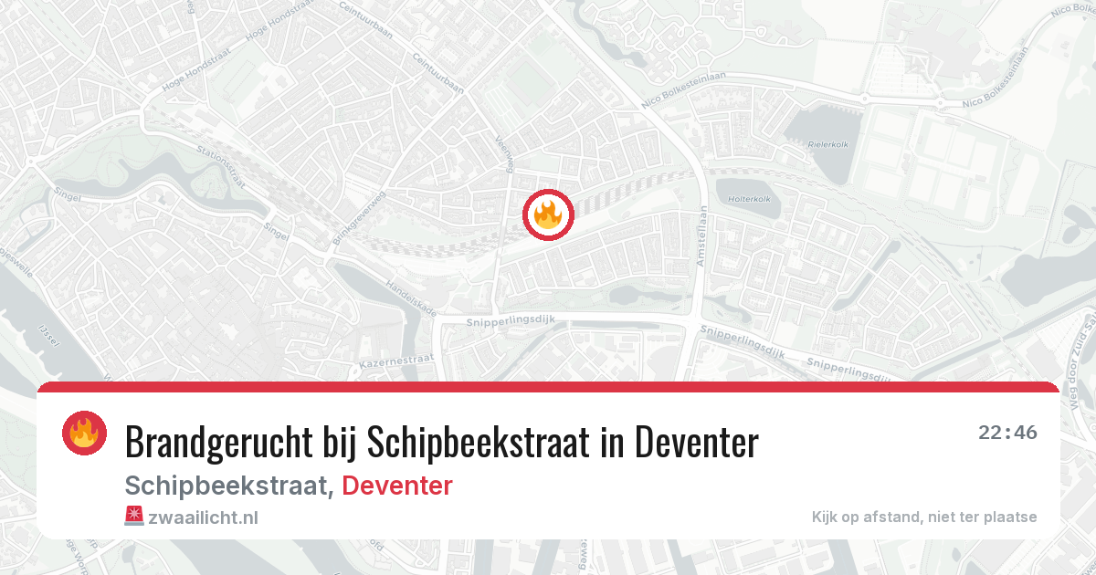 Brandgerucht bij Schipbeekstraat in Deventer — 11 aug 2026