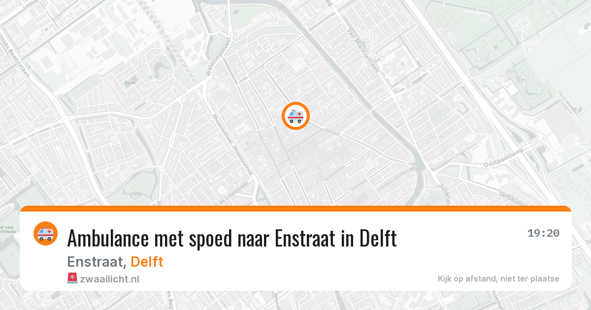 Ambulance met spoed naar Enstraat in Delft — 13 jun 2026