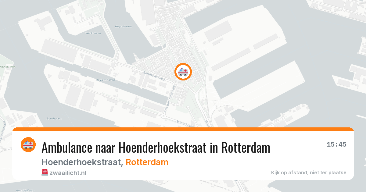Ambulance naar Hoenderhoekstraat in Rotterdam — 29 jun 2026