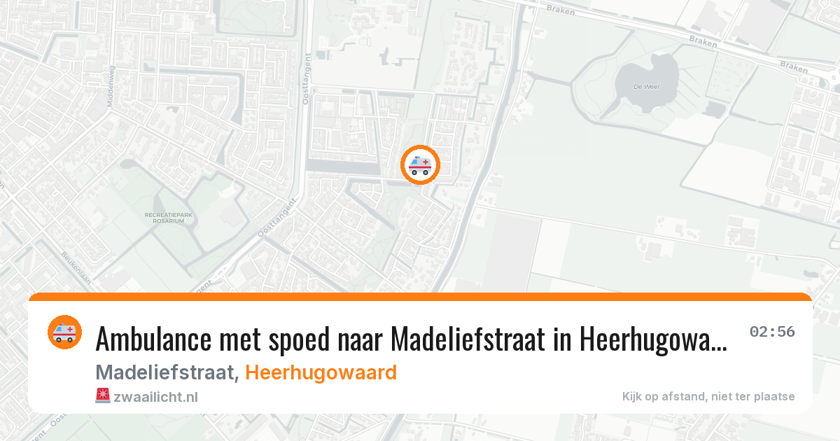 Ambulance met spoed naar Madeliefstraat in Heerhugowaard — 8 aug 2026