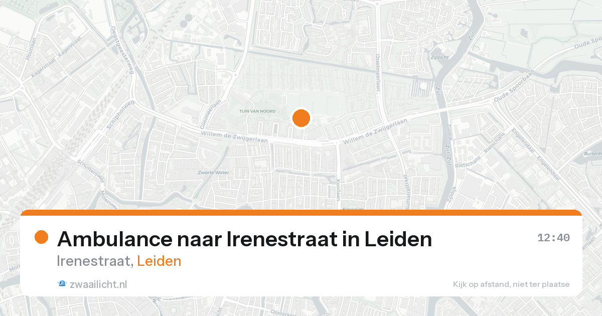 Ambulance naar Irenestraat in Leiden — 22 aug 2026