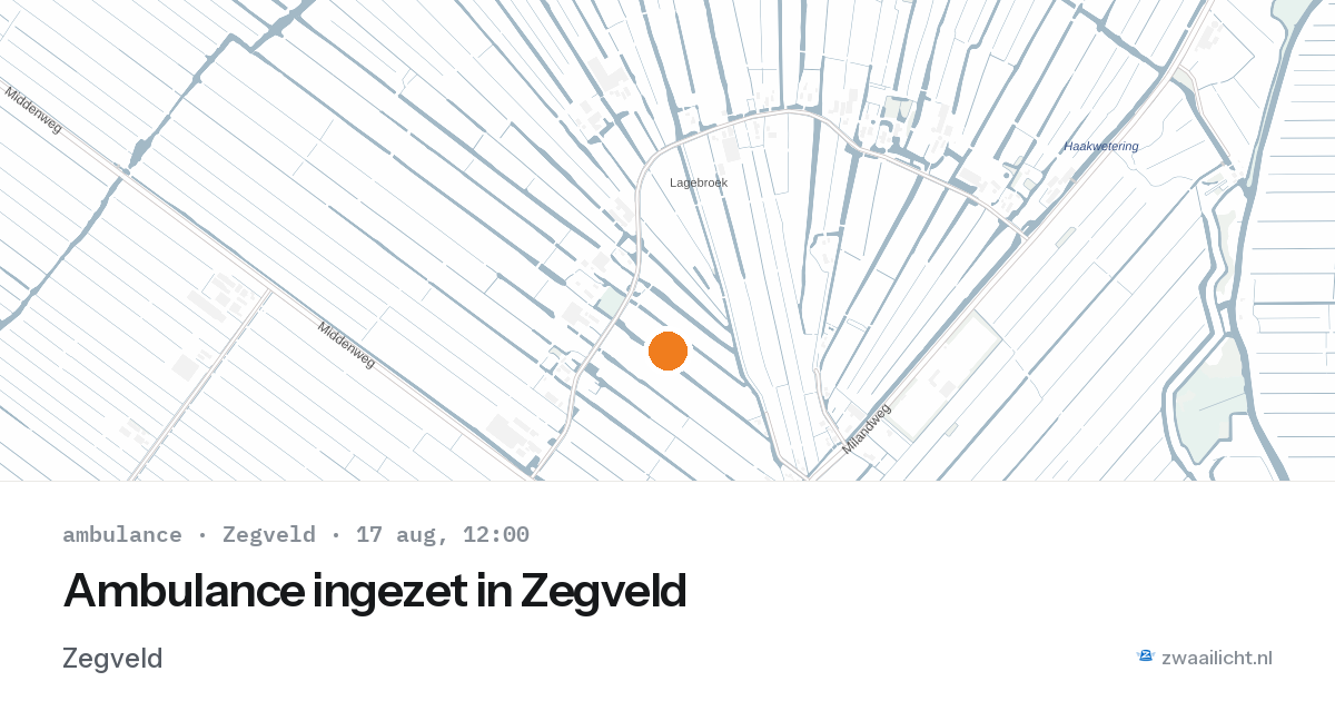 Ambulance ingezet in Zegveld — 17 aug 2026