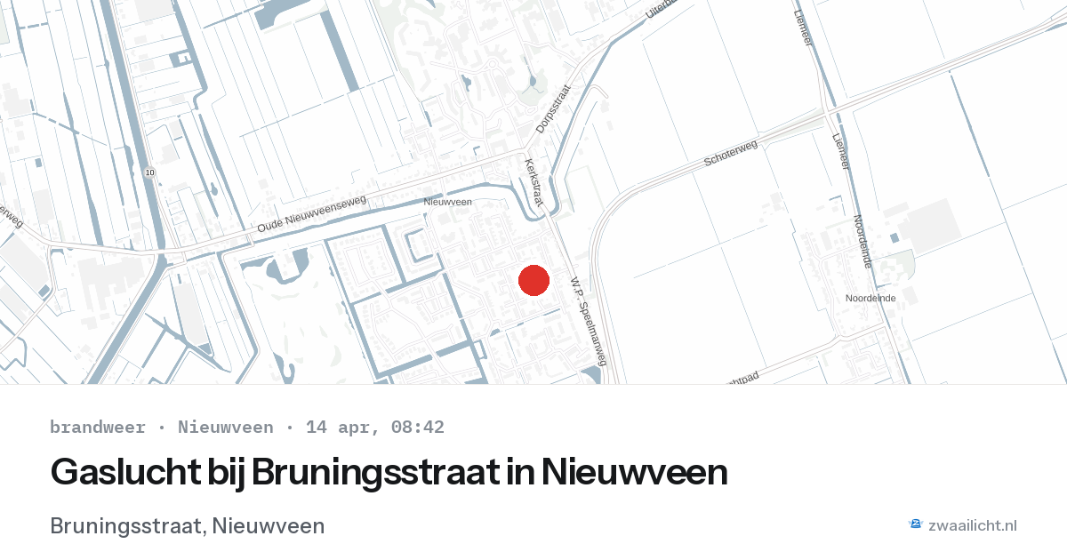 Gaslucht bij Bruningsstraat in Nieuwveen — 14 apr 2026