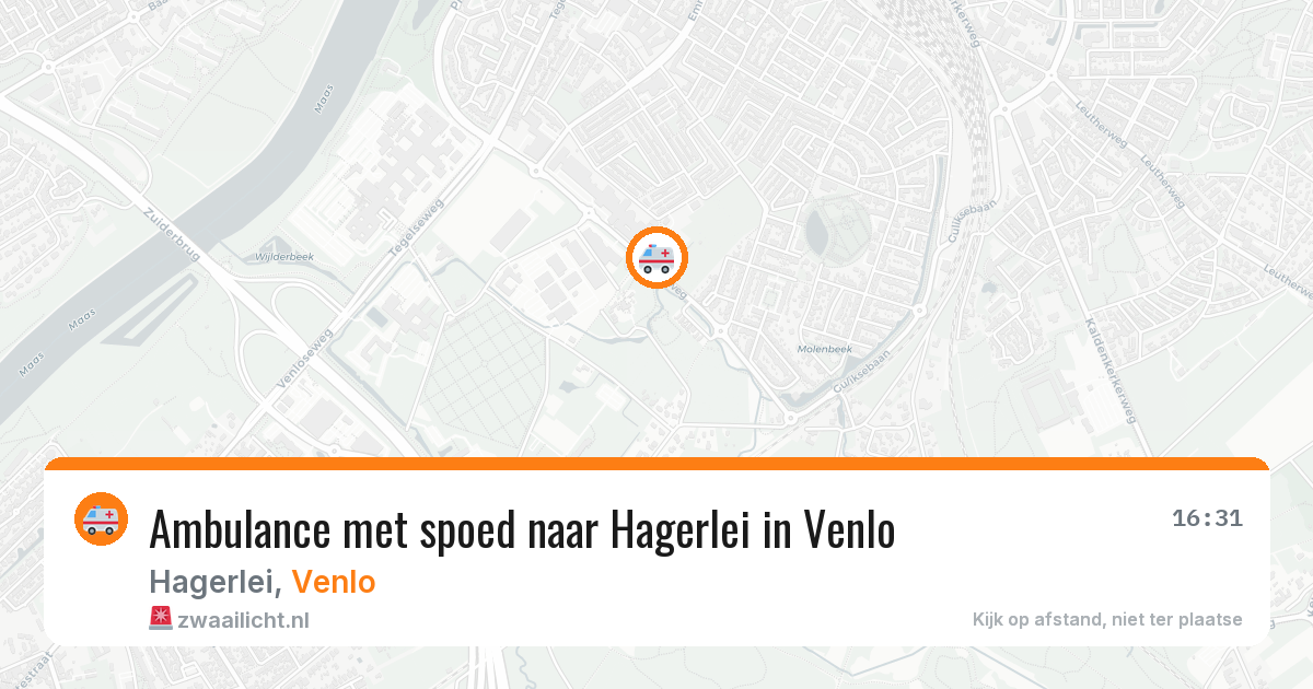 Ambulance met spoed naar Hagerlei in Venlo — 7 aug 2026