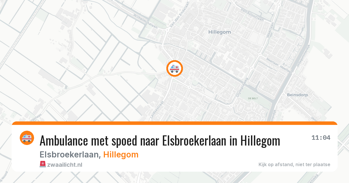 Ambulance met spoed naar Elsbroekerlaan in Hillegom — 30 mei 2026