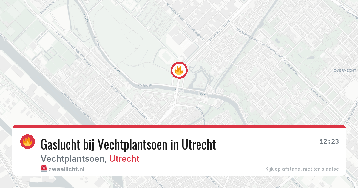 Gaslucht bij Vechtplantsoen in Utrecht — 19 apr 2026