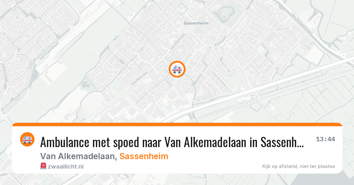Ambulance met spoed naar Van Alkemadelaan in Sassenheim — 9 apr 2026