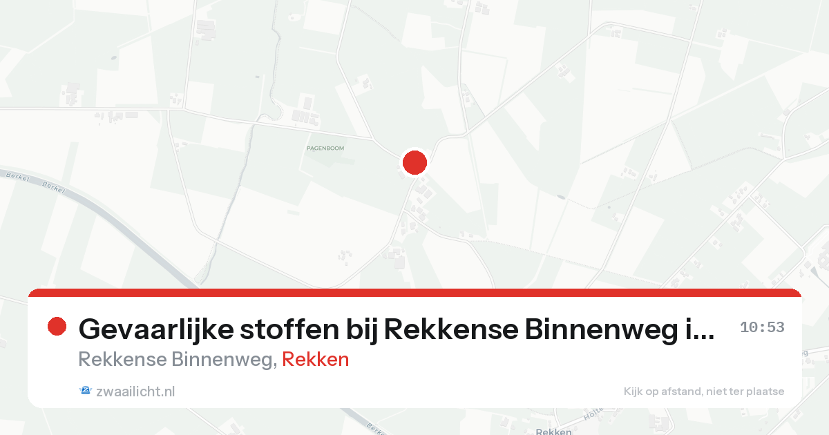 Gevaarlijke stoffen bij Rekkense Binnenweg in Rekken — 21 aug 2026
