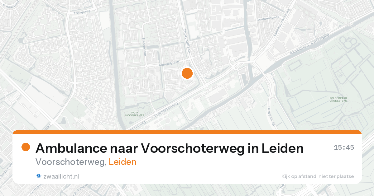 Ambulance naar Voorschoterweg in Leiden — 25 aug 2026
